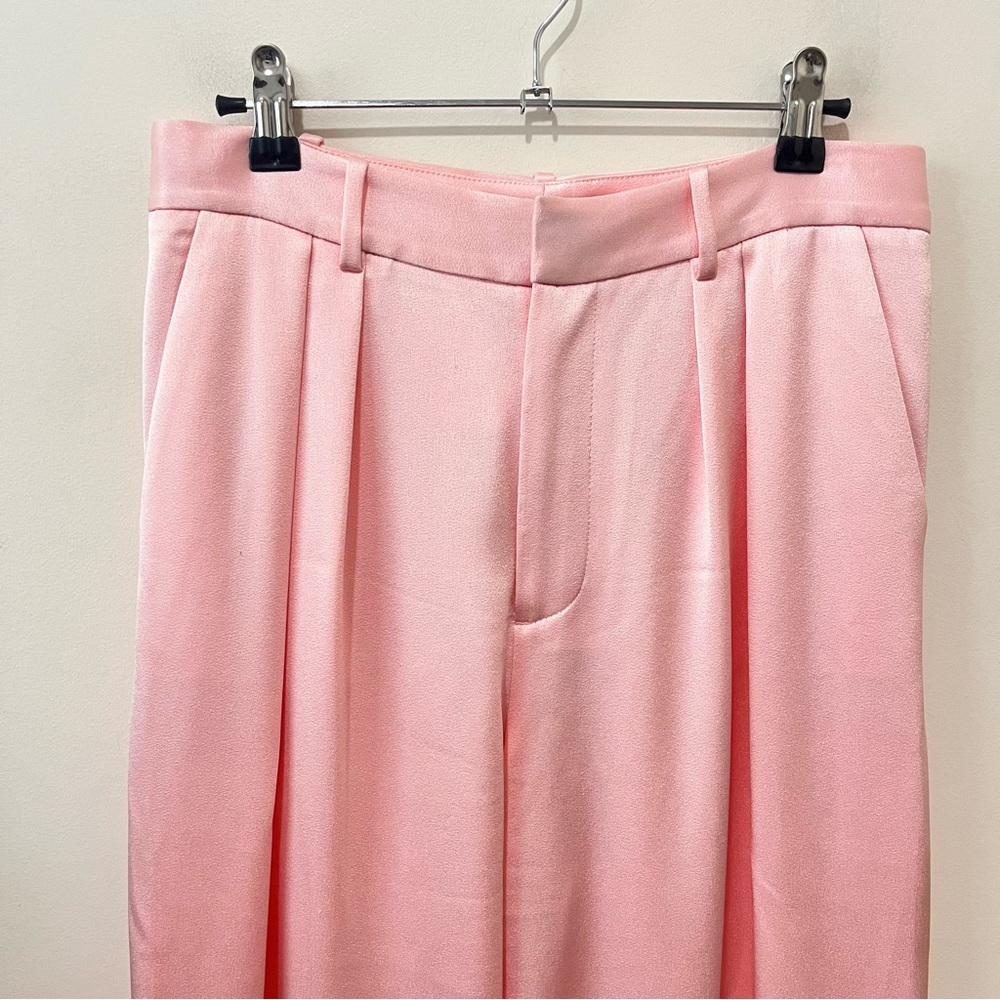 Alice + Olivia Pompey Satin Wide Leg Trousers Pants Minimalist Quiet Luxury 6 - Picture 6 of 10